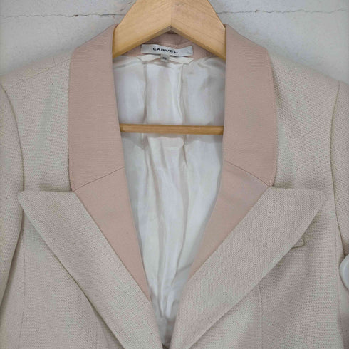カルヴェン CARVEN バイカラーピークドラペルジャケット 総裏地 シングル 1B レディース JPN:36