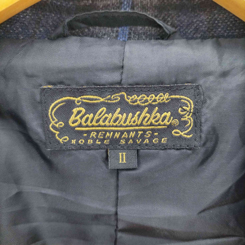 バラブシュカレムナンツ BALABUSHKA REMNANTS ウール チェック ロング テーラード ジャケット チェスター コート メンズ JPN:2