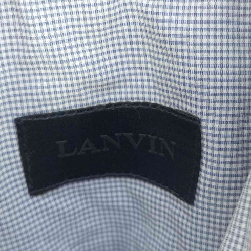 ランバン LANVIN イタリア製 レギュラーカラー チェックシャツ ドレスシャツ メンズ