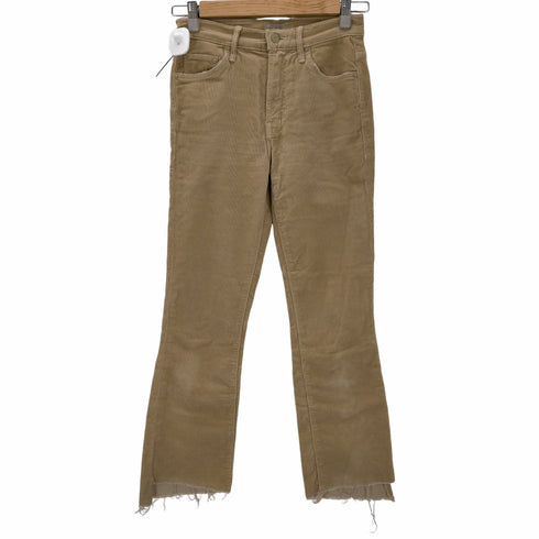 マザー mother マザー mother INSIDER CROP STEP FRAY コーデュロイパンツ フレア ストレッチ カットオフ 24 ベージュ /HK ■OS レディース レディース US:24