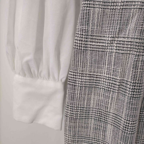 リリーブラウン Lily Brown CANDY STOCK 22AW 2WAYパールビジューキャミワンピセット 2点セット ブラウス 長袖 比翼仕立て ロング チェック F 白 グレー /CM ■OS レディース FREE