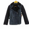 ゴールデングース GOLDEN GOOSE ウール シープスキン 切り替え ジャケット アウター ダブル スモークブルー レディース OS