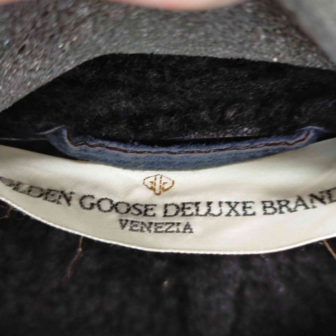 ゴールデングース GOLDEN GOOSE ウール シープスキン 切り替え ジャケット アウター ダブル スモークブルー レディース OS