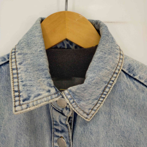 ザラ ZARA ダメージドデニムシャツジャケット レディース import:XS