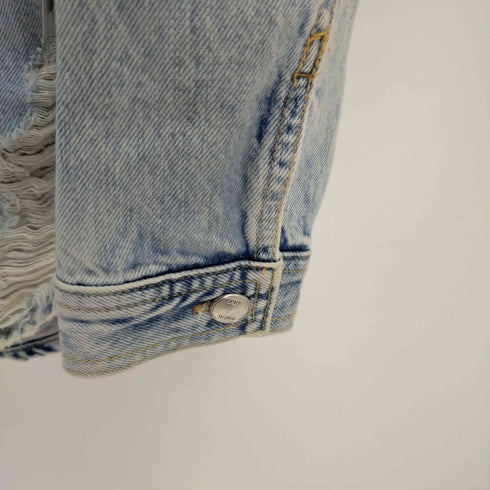 ザラ ZARA ダメージドデニムシャツジャケット レディース import:XS