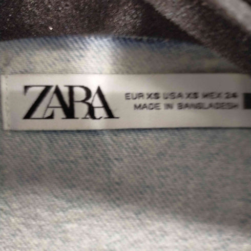 ザラ ZARA ダメージドデニムシャツジャケット レディース import:XS