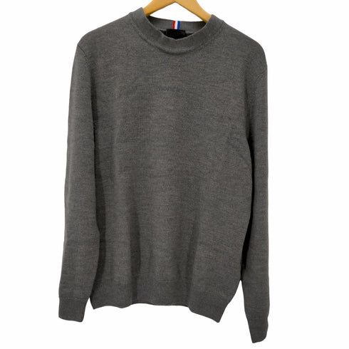 モンクレール MONCLER モンクレール MONCLER GIROCOLLO TRICOT ニット ウール セーター 長袖 プルオーバー ロゴ クルーネック 黒タグ 国内正規 L グレー /AA ■OS ■AD メンズ メンズ import:L