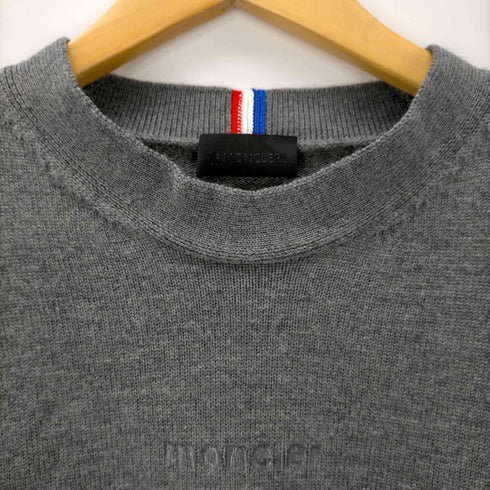 モンクレール MONCLER モンクレール MONCLER GIROCOLLO TRICOT ニット ウール セーター 長袖 プルオーバー ロゴ クルーネック 黒タグ 国内正規 L グレー /AA ■OS ■AD メンズ メンズ import:L