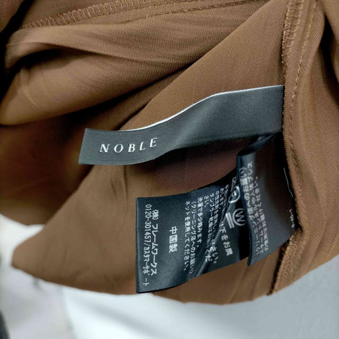ノーブル Noble 19AW ギャザープリーツ ロング ストラップ キャミ ワンピース 茶 レディース