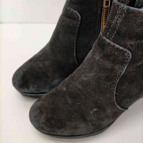 バーバリーブラックレーベル BURBERRY BLACK LABEL ヒール スエード ショートブーティ レディース