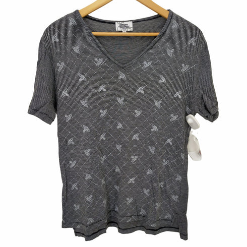 ヴィヴィアンウエストウッドマン Vivienne Westwood MAN Vネック オーブプリントボーダーTシャツ メンズ 48