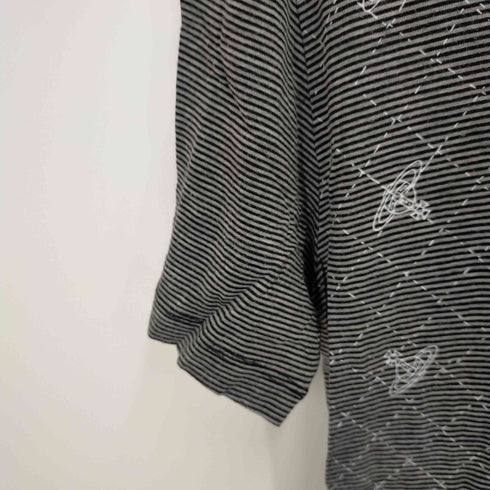 ヴィヴィアンウエストウッドマン Vivienne Westwood MAN Vネック オーブプリントボーダーTシャツ メンズ 48
