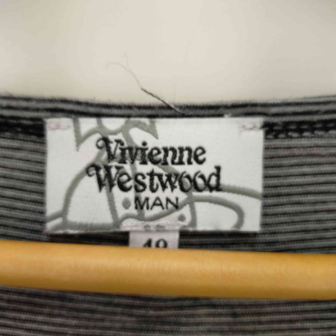 ヴィヴィアンウエストウッドマン Vivienne Westwood MAN Vネック オーブプリントボーダーTシャツ メンズ 48