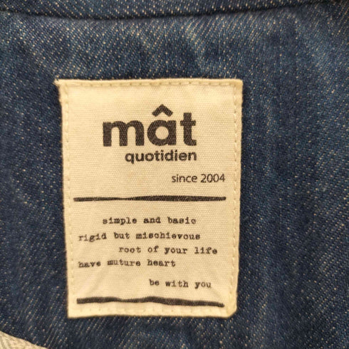マトコテディアン mat quotidien デニム チェスター コート メンズ FREE