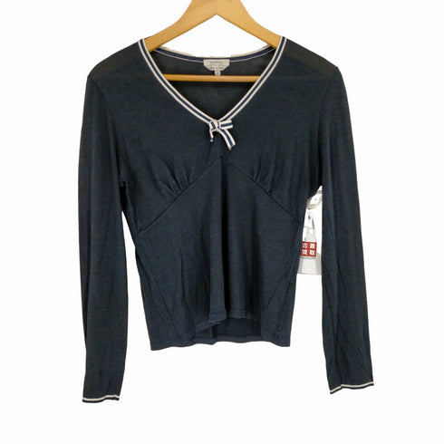 マックスマーラ MAXMARA 銀タグ リブラインVネックトップス レディース JPN:M