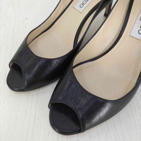 ジミーチュウ JIMMY CHOO イタリア製 レザー オープントゥ ヒールパンプス レディース EUR:36