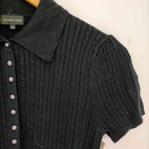ザスコッチハウス The Scotch House ケーブルニットポロ レディース JPN:38