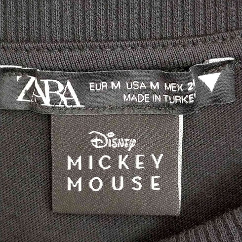 ザラ ZARA バック ベロアプリーツ切替 Tシャツ レディース import:M