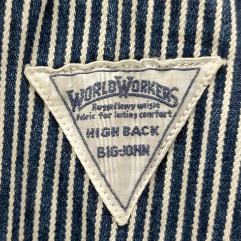 ビッグジョンワールドワークス BIG JOHN WORLDWORKERS ヒッコリー オーバーオール メンズ