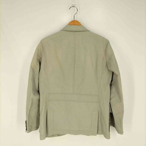 アクアスキュータム AQUASCUTUM 裏地ギンガムチェック ヘリンボーン コットンリネン 3Bテーラードジャケット メンズ import:S