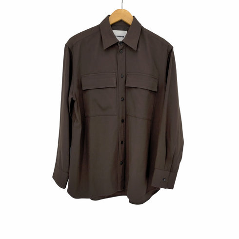 ジルサンダー JIL SANDER 22AW MADE IN ITALY Light Wool Gabardine Shirt iフラップポケットウールギャバシャツ メンズ 40/15