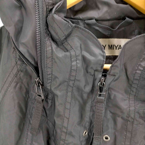 イッセイミヤケ ISSEY MIYAKE 11AW パラシュートコート ロング ジップアップ フード レディース JPN:2