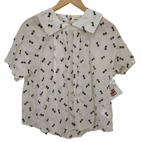 ビームスボーイ BEAMS BOY リップル スクエアカラー ショートスリーブブラウス レディース ONE SIZE