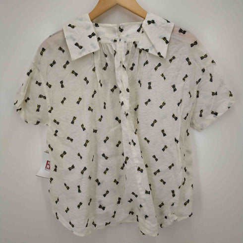 ビームスボーイ BEAMS BOY リップル スクエアカラー ショートスリーブブラウス レディース ONE SIZE
