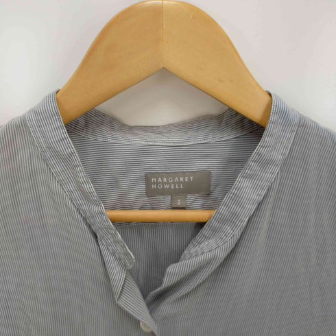 マーガレットハウエル MARGARET HOWELL SILK COTTON NARROW STRIPE BLOUSE レディース 2