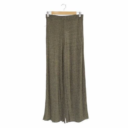 ザラ ZARA RIBBED PANTS WITH METALLIC THREAD リブニットパンツ レディース L