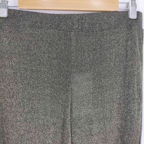 ザラ ZARA RIBBED PANTS WITH METALLIC THREAD リブニットパンツ レディース L