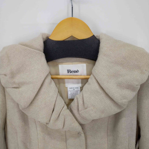 ルネ Rene TISSUE プリンセスコート ロング フレア ビッグカラー レディース 36