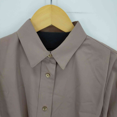 ラウンジドレス ガリャルダガランテ Loungedress GALLARDAGALANTE サテンBIGシャツワンピース ロング 長袖 前開き ストレッチ ベルト付き レディース FREE