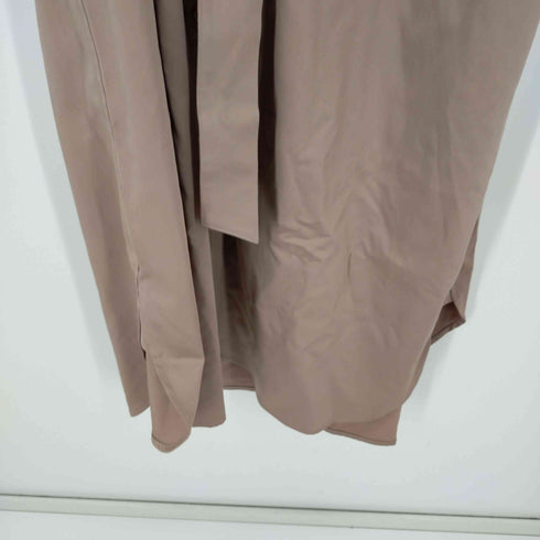 ラウンジドレス ガリャルダガランテ Loungedress GALLARDAGALANTE サテンBIGシャツワンピース ロング 長袖 前開き ストレッチ ベルト付き レディース FREE