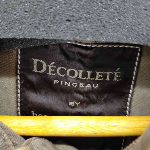 ビューティフルピープル beautiful people デコルテパンソー DECOLLETE PINCEAU モッズコート スプリングコート ミドル丈 七分袖 バックプリント シルク混 レディース 38