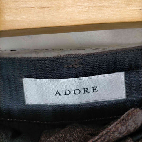 アドーア ADORE ライトウールタイトスカート ロング フロントスリット 36 茶 ダークブラウン レディース JPN:36