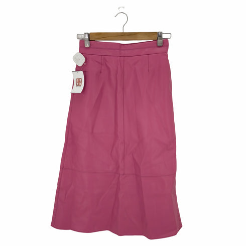 ボールジー BALLSEY 22AW フェイクレザー トラペーズスカート ロング セミフレア レディース 34