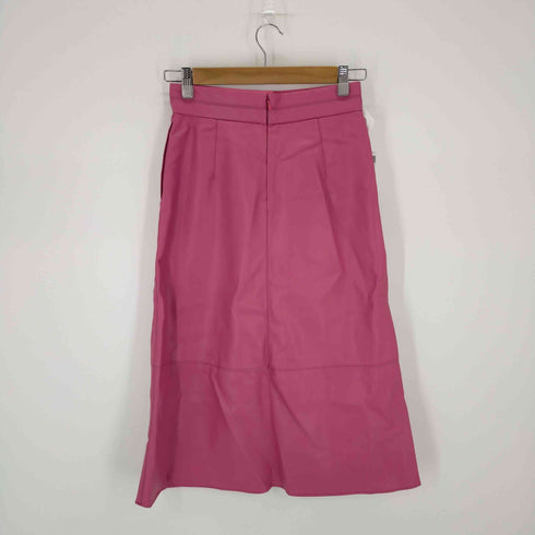 ボールジー BALLSEY 22AW フェイクレザー トラペーズスカート ロング セミフレア レディース 34