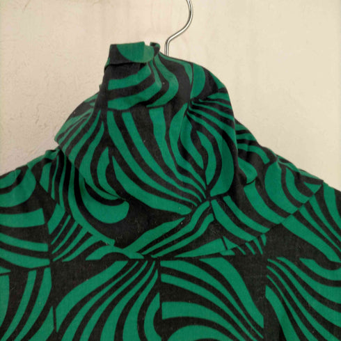 ザラ ZARA 幾何学柄 ハイネックワンピース レディース import:M
