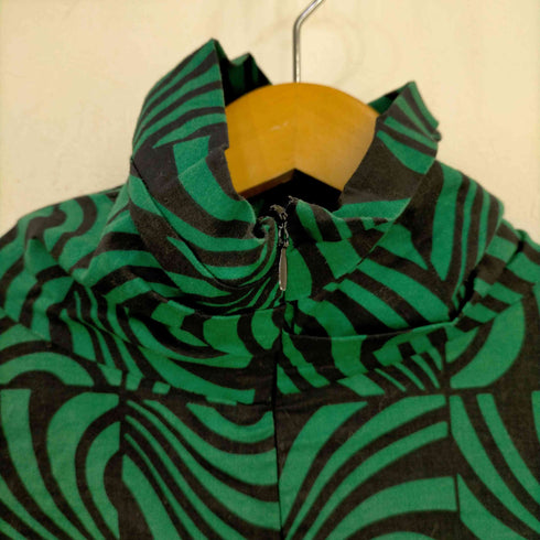 ザラ ZARA 幾何学柄 ハイネックワンピース レディース import:M