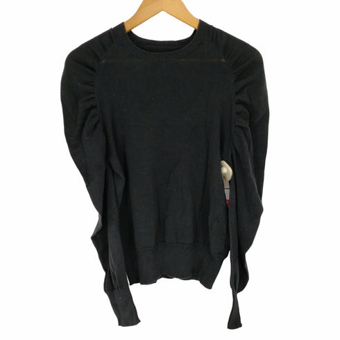 アドーア ADORE 22SS ギャザースリーブニット セーター 長袖 38 黒 ブラック レディース JPN:38