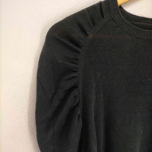 アドーア ADORE 22SS ギャザースリーブニット セーター 長袖 38 黒 ブラック レディース JPN:38