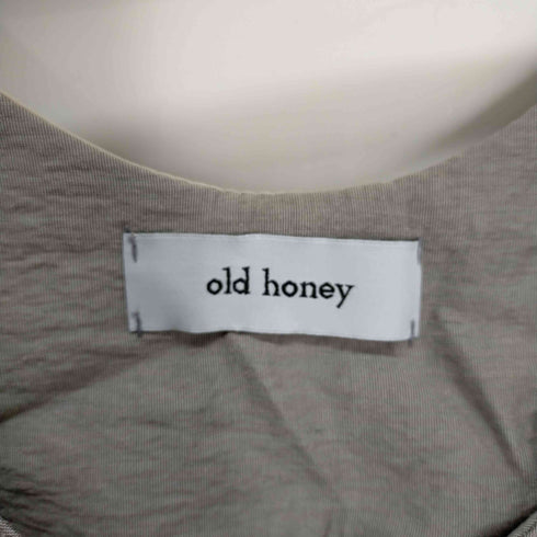 オールドハニー OLD HONEY ノースリーブ 異素材切り替え デザインワンピース ロング セミフレア レディース