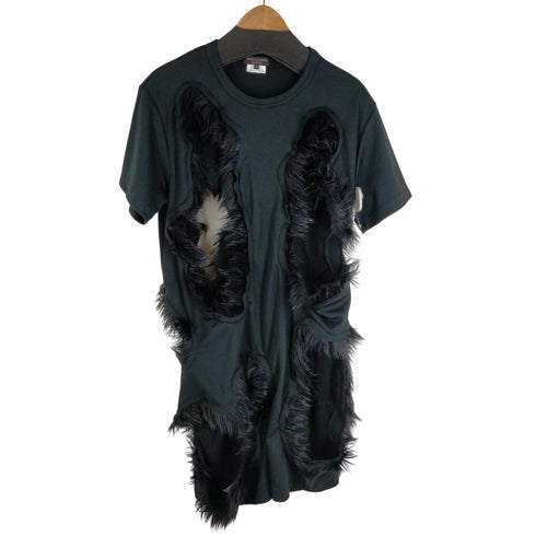 コムデギャルソンオムプリュス COMME des GARCONS HOMME PLUS 23AW ファー切替 カットアウト クルーネックTシャツ メンズ JPN:S