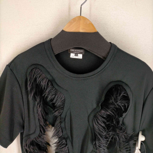 コムデギャルソンオムプリュス COMME des GARCONS HOMME PLUS 23AW ファー切替 カットアウト クルーネックTシャツ メンズ JPN:S