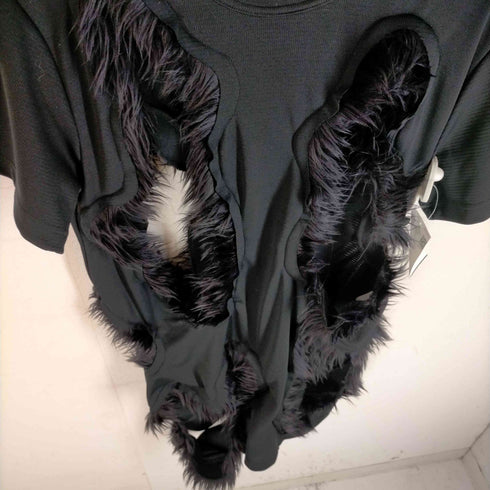 コムデギャルソンオムプリュス COMME des GARCONS HOMME PLUS 23AW ファー切替 カットアウト クルーネックTシャツ メンズ JPN:S
