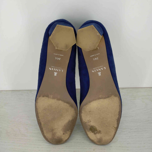 ランバンコレクション LANVIN COLLECTION パンプス チャンキーヒール スエード レディース 24.5