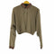 ロバートストック ROBERT STOCK クロップド総柄 L/S ポロシャツ レディース import:L