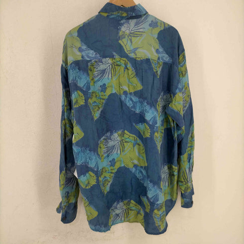 ドラゴン DRAGON 総柄 シルク L/S シャツ メンズ import:M