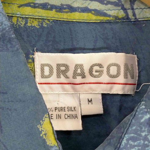 ドラゴン DRAGON 総柄 シルク L/S シャツ メンズ import:M